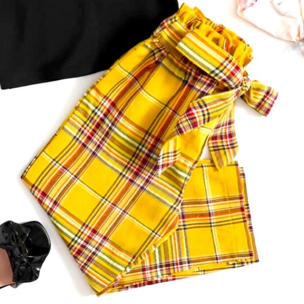 Yellow plaid bottoms